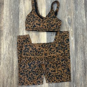 Varley leopard workout set